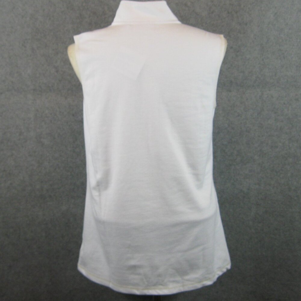 Quacker Factory Vest Size S Rhinestone Zip White - Picture 3 of 4